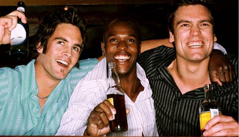 Guys drinking bar rotator